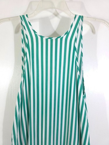 LEFT ON FRIDAY Wear To Dress Striped Loose Fit Scoop Neck Midi Dress Sz S/M - Picture 8 of 10