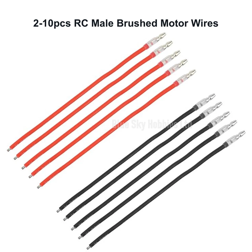 2-10pcs RC Male Brushed Motor Wires Cable 16awg 4.0mm Bullet Connectors Plug