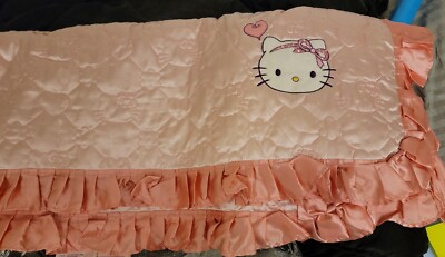 NWT 100% SANRIO Bed Quilt Pink HELLO KITTY embroidered 78 X78  Polycotton L.E. 