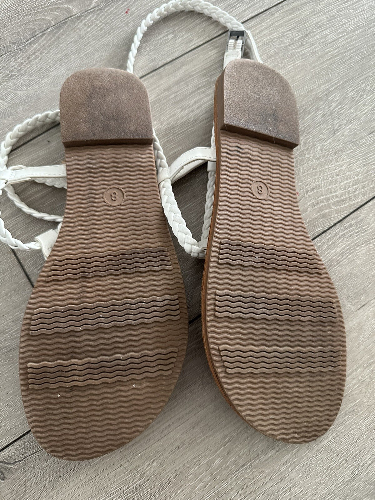 Universal Thread White Braided Strappy Sandals 8 - image 2