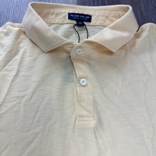 Peter Millar Polo Shirt Mens Crown Crafted Journeyman Pima Cotton Yellow Sz XL