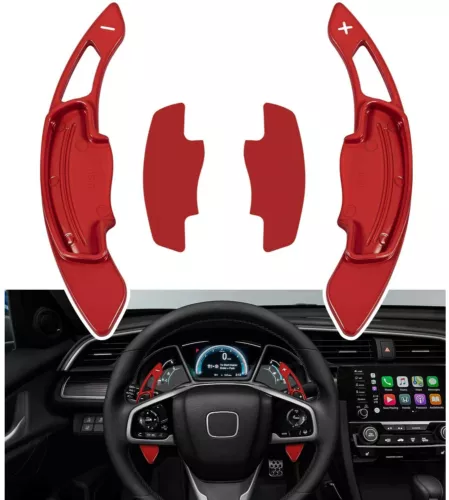 Steering Wheel Paddle Shifter Extension For Honda Accord Civic CR-V Acura Red