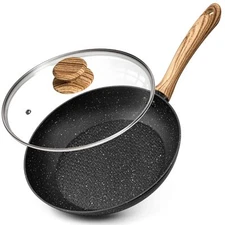 Nonstick Frying Pan with Lid, 8 Inch Frying Pans Nonstick with Healthy Coating..