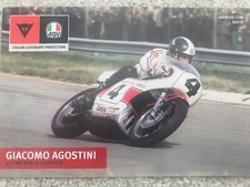 Giacomo Agostini  Postcard Imola 200 Revival Dainese YamaHa TZ750 Racing bike