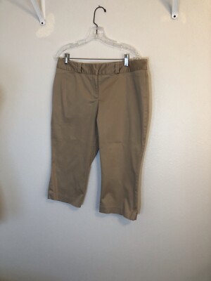 worthington pants sz 14p tan capris straight-leg casual travel fairs  vacations