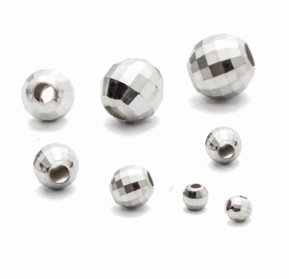 Cuentas espaciadoras de espejo de plata de ley 925 de 3 mm 15 piezas acabado de corte disco facetado de 3 filas Foto 4 de 4