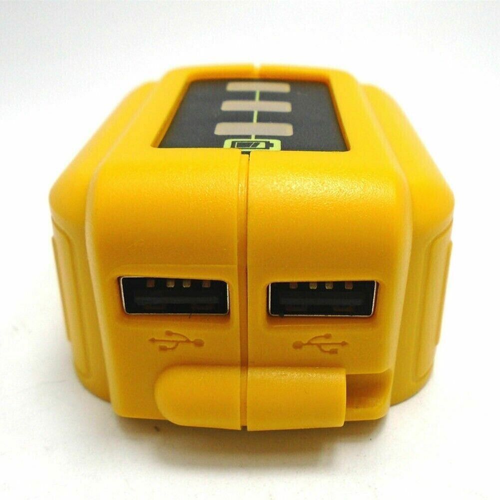 DCB090 Dual USB Charger Adapter For DeWalt 12V-20V Li-ion Battey Power Source