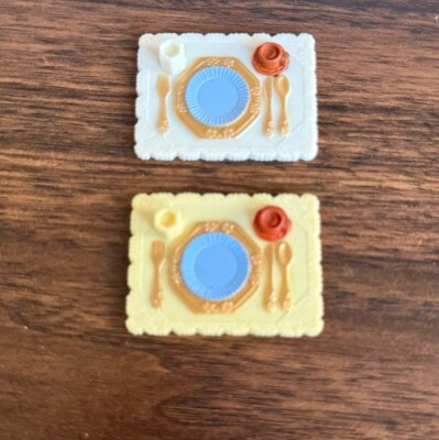 Fisher Price Loving Family Dining Room Deluxe Decor Dinner Food Trays 2005