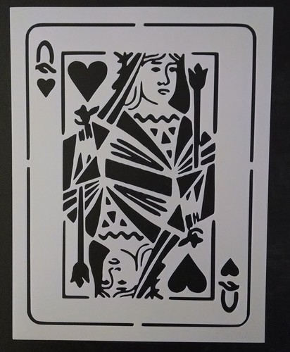 Playing Card Jack Queen King Ace Hearts Spades Clubs Diamonds 8.5" x 11" Stencil - Picture 2 of 19