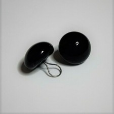1 Paar Glasaugen 12 mm schwarz an Öse aus Lauscha - Qualitätsaugen Teddybären