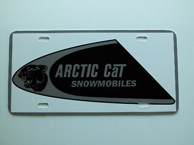 Vintage 70's Arctic Cat Snowmobile Purple Cat Head Logo Novelty License Plate 