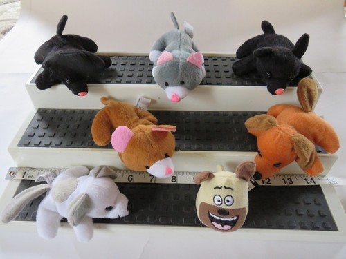 New Lot/7 : 6 Otc & 1 Pets, Puppy Dogs Soft Stuffed Animals, ~4" take along size
