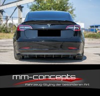 CUP Diffusor Seiten AnsäTze SET Schwarz FüR Tesla Model 3 Rear Flaps StoßStange