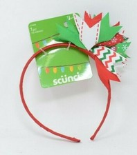 Sc nci Red, White,  Green Holiday Headband
