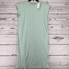 Women’s Short Sleeve Mini Shirtdress A New Day Light Blue M