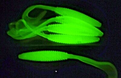 Curl Tail Swimming Minnow 4" Color Glow In The Dark Lot Of 20 Wham Fisheze