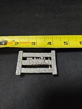 Vintage Collectable J. Ritter "Steam Engine on Wooden Fence" Metal Belt Buckle