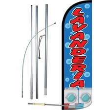 Lavanderia Flag Flutter Feather Banner Swooper Extra Wide Windless Bundle Kit