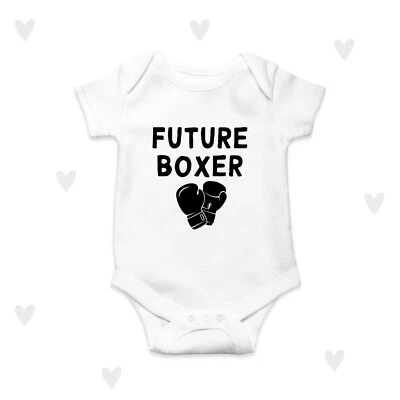 LOVE U LOTS GIFTS Boxen Baby Future Boxer Baby Body personalisiert Unisex Baby Geschenke