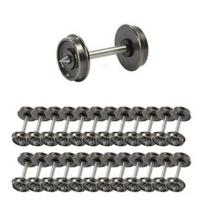Evemodel 24pcs HO Scale 1:87 36" Wheelsets Metal DC Wheels Metal Axles
