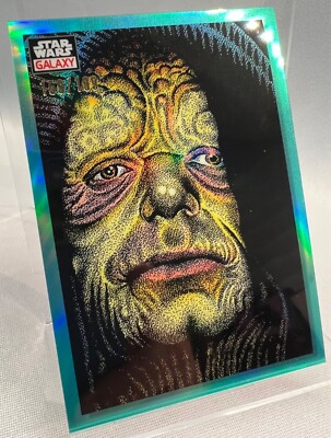 2023 Star Wars Chrom Galaxie, Emperor Up Close (10) Aqua Refraktor Karte #159/199