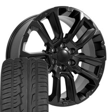 22 Satin Black Wheels Tires Fit 84582669 Chevy Tahoe Suburban Silverado 22 Satin Black Wheels Tires Fit 84582669 Chevy Tahoe Suburban Silverado