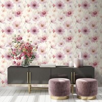 Meadow Flowers Lissa Vliestapete Floral Botanisch Vegetation Muriva 215501 Pink