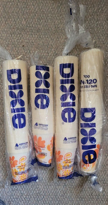 Vintage Lot of 4 Packs Dixie Paper Cups Cold Liquids No 120 Collectible Picnic