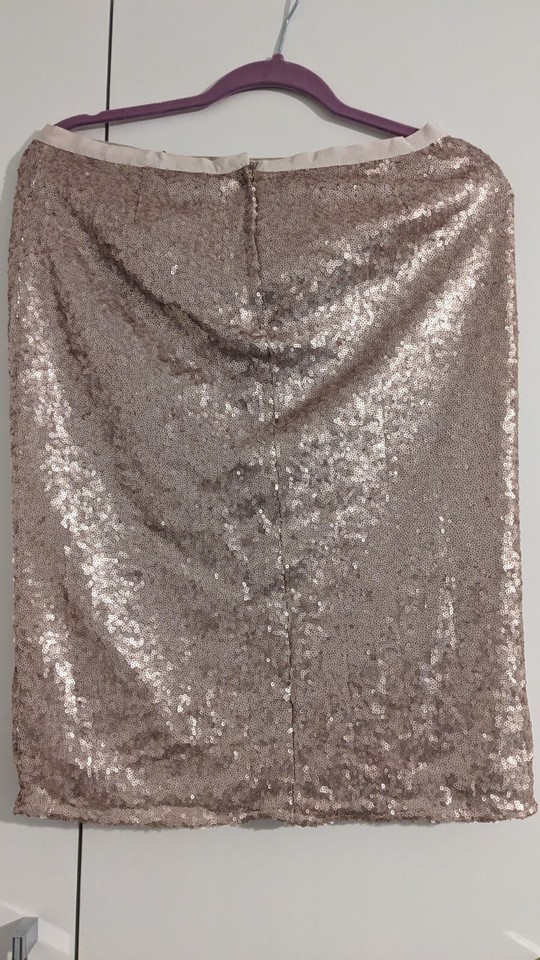 *New* Womens Size 12 Gold Sequinned M&S Skirt eBay