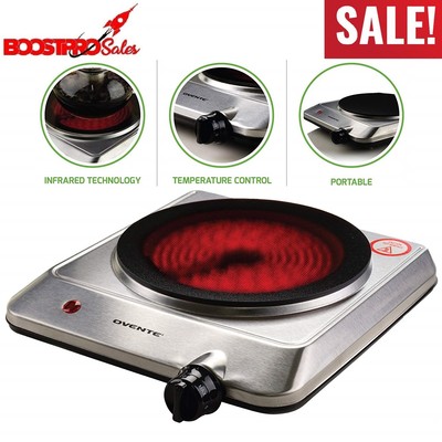 Electric Hot Plate Ceramic Infrared Cooking Stove Burner Single