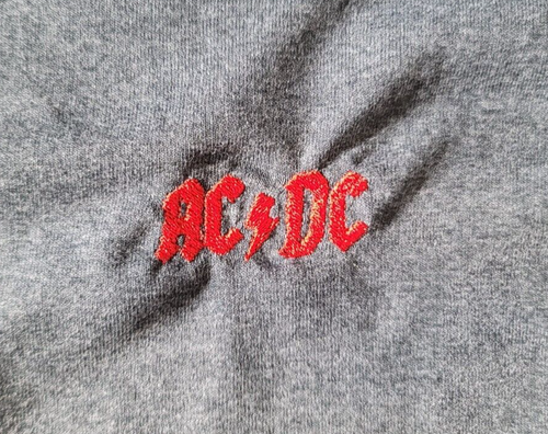 Men's AC/DC embroidered logo, charcoal gray, T-Shirt, XL (NEW) Highway ...