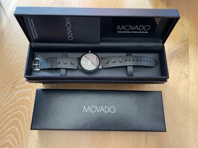 Movado Men s Sport Edge Black Rubber Strap and Orange Accents 0606926