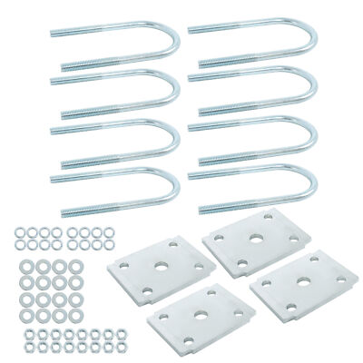 LABLT 2 Pack U bolt Kit For 5200-7000lbs 3'' Round Trailer Axle 7'' Long 1/2'' Dia