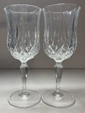 (2) Royal Crystal Rock RCR Opera Water Wine Goblet Glass 7.5" Set Of 2 Italy