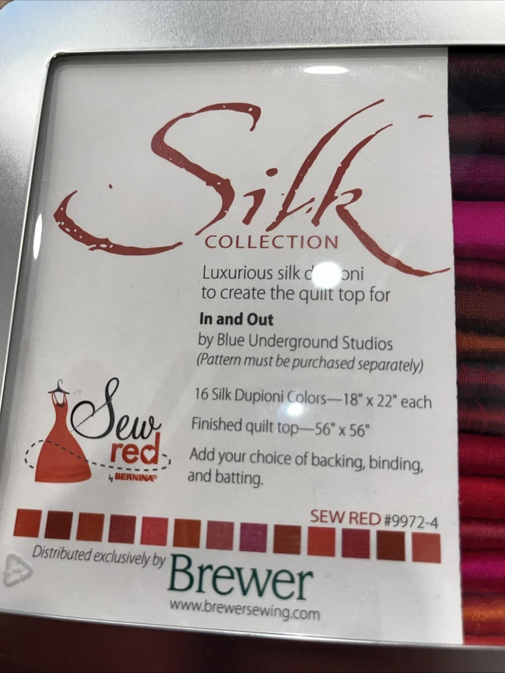 Sew Red 9972-4 Dupioni Silk Fabric 16 Pc 18”x22” Finished Quilt 56” X 56” Thread - Image 2 of 3