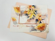 Autumn Leaves Thank You Greeting Card MSK Lucy Turner Made in USA Fall