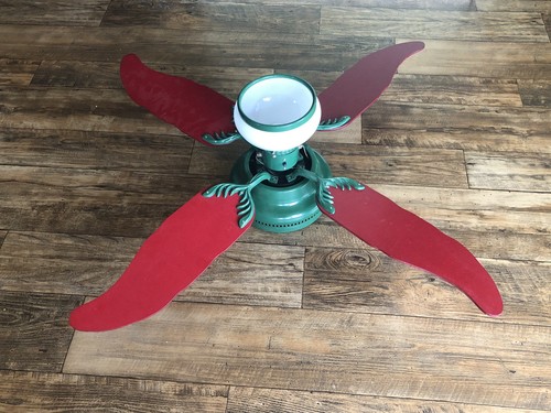 Vintage ENCON Chili Pepper Ceiling Fan Red Green 90’s Southwest Kitchen Folk