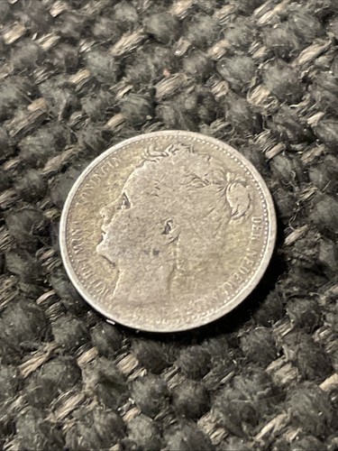 1903 Netherlands 10 Cents Queen Wilhelmina Silver Coin - Picture 2 of 2