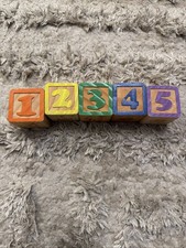Uncle Goose Wooden Number 5 Block Front 1-5 Back 6-0 Educational Blocks vintage