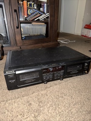 Sony TC-WA7ESA ES Series Dual Cassette Tape Deck FOR PARTS Does Not Spin