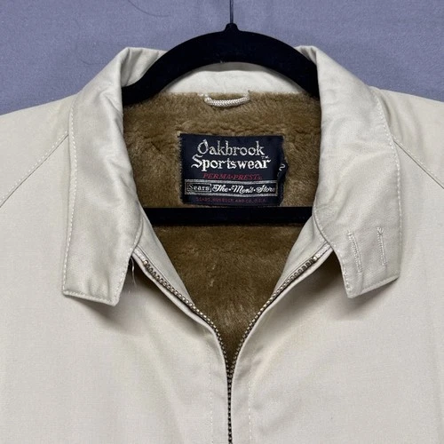 1960s SEARS Oakbrook Sportswear Harrington Jacket Fur Lined Sz 42 - product listing photo