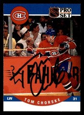 1990 Pro Set Hockey #616 Tom Chorske Signed Autograph (no COA)