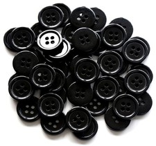 5/8 Inch 4 Holes Black Buttons 15mm Sewing Round Button for Craft Pack of 160...