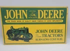 Vintage Rustic John Deere Tractor Porcelain Enameled Metal Sign