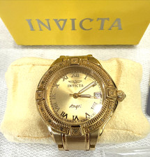 Invicta Angel Ladies Quartz Watch 14802 Gold Tone Case Bezel w/ Box and Links