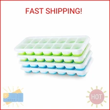 Ice Cube Trays 4 Pack, Airabc Silicone with Removable Lid, Easy-Release Flexible