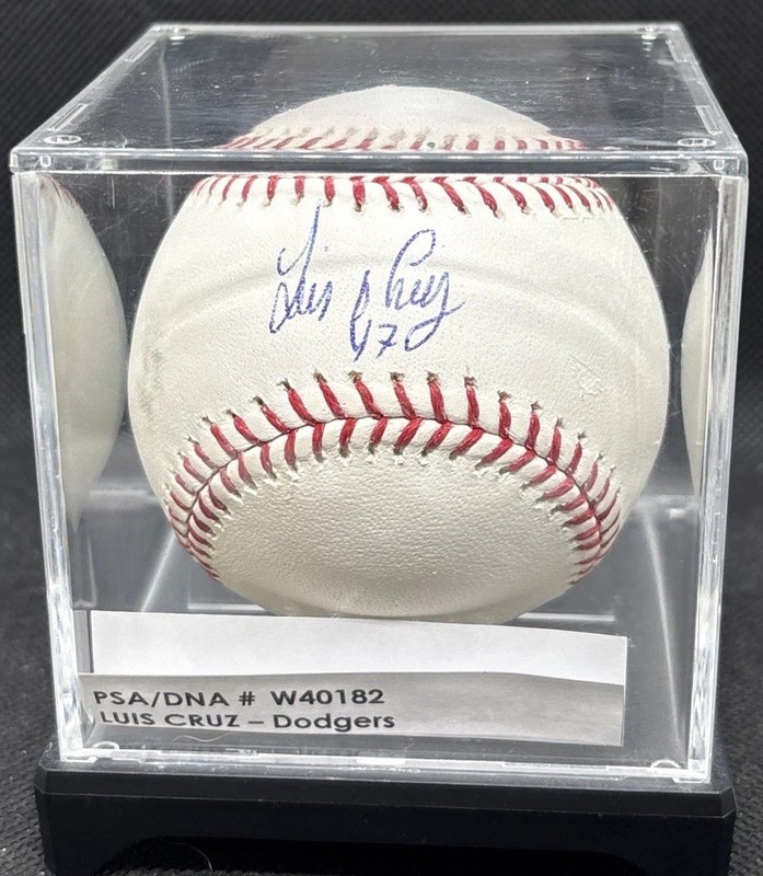 Luis Cruz Signed Autographed Baseball - PSA COA - Los Angeles Dodgers