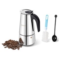 Espressokocher Induktion Edelstahl 6 Tassen 300Ml Mokkakanne Kaffee Kanne