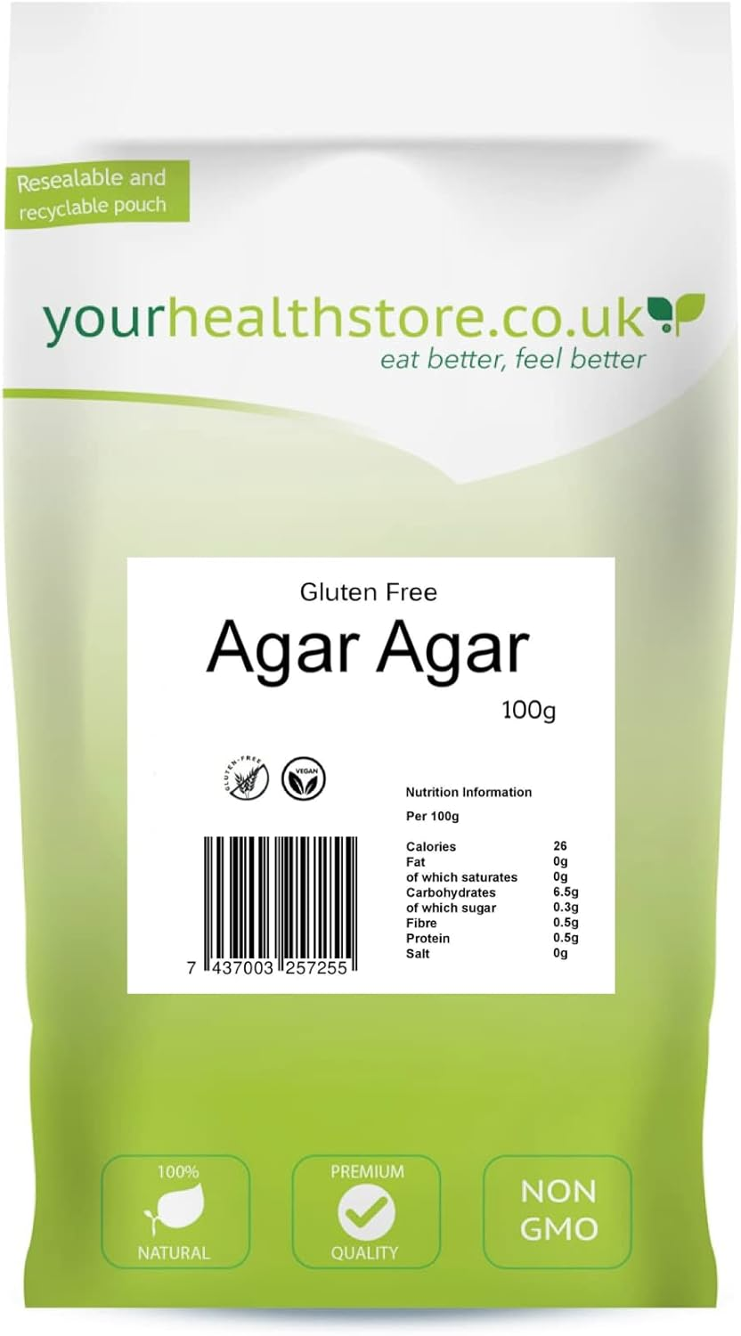Agar Agar 100G by , 900 Strength, Unmodified Vegan Gelatine, from Spain (Gluten