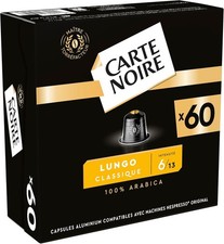 Carte Noire Espresso Lungo Nespresso Compatible Coffee Capsules 60 Pods 100% Ara 0.39 per lighter